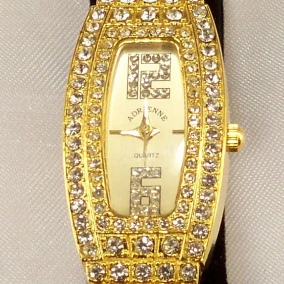 NEW R C by Adrienne Cubic Zirconias Gold Watch display picture 3
